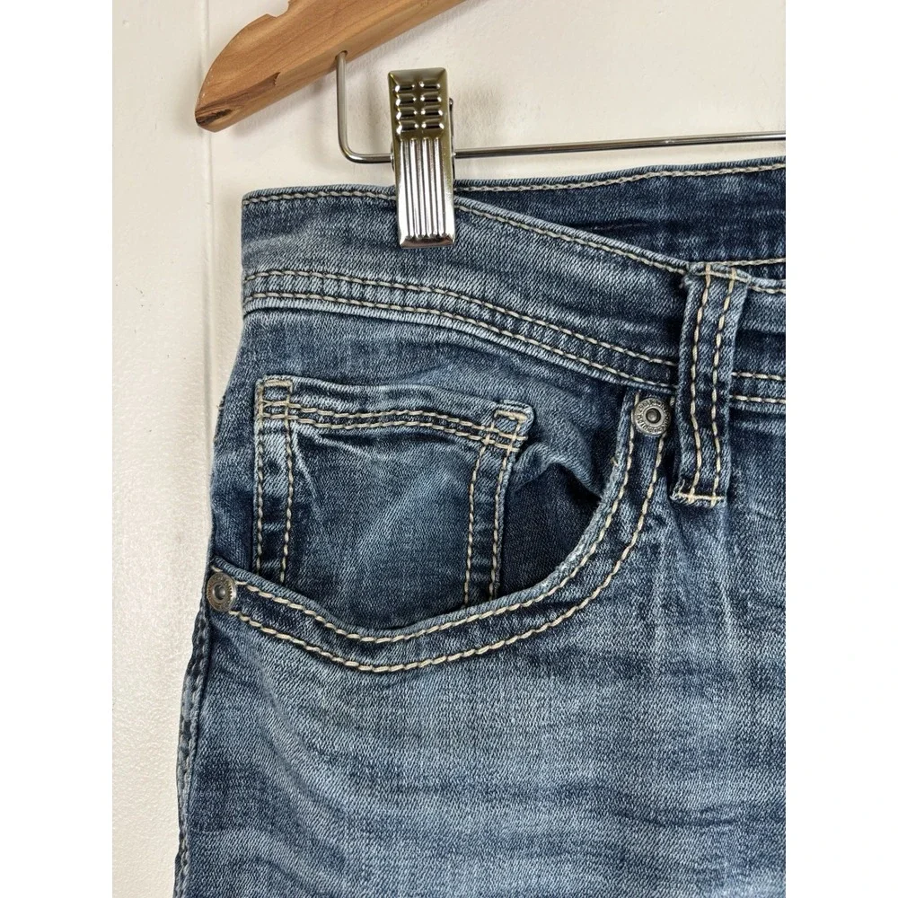BKE Buckle Jeans Mens 32x34 Jake Straight Whiskered Jeans Stretch - READ
